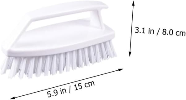 Rengjøringsbørste med grep 2 stk pakke i plast hvit -