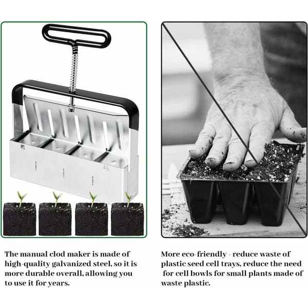 Manual Soil Blocking Tool - Root Ball Press Garden Tool - 5cm
