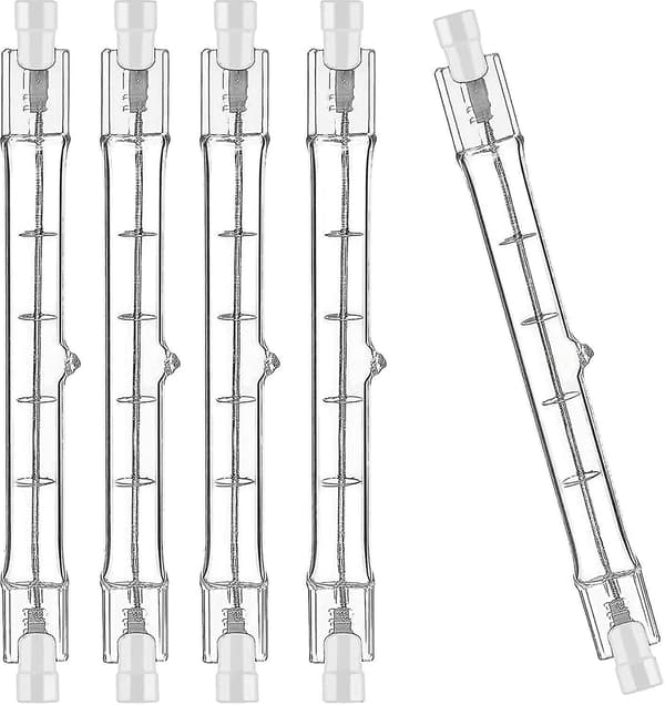 5-pack R7s Halogen Bulb 118mm 200w 230v, R7s Halogen Rod 118mm, Halogen Bulb R7s Dimmable Halogen Rod Lamp for Construction Floodlights, Work Lighting