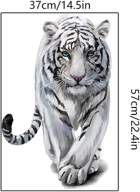 Natural Tiger Decal, Wild White Tiger Wall Decal, DIY Decorative