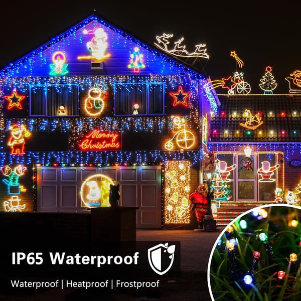 Solar Halloween Lights with Remote Control, 22 Meters 200 LED 8 Modes Red Halloween String Lights (Colorful)