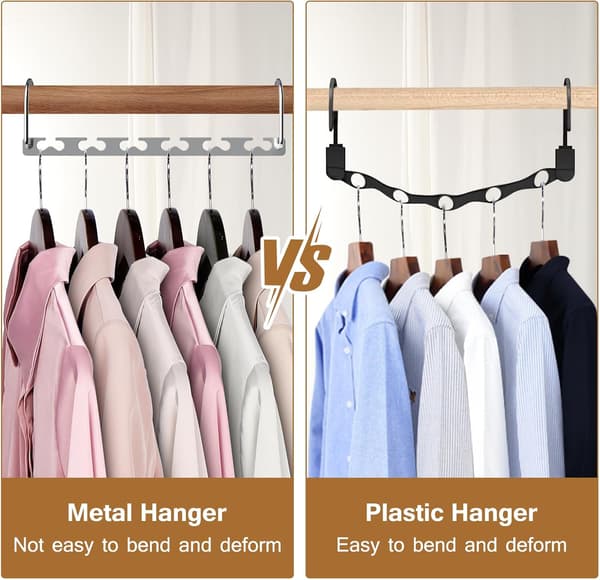 PCS Space Saving Hangers, Non-Slip Stainless Steel Hangers, Multifunctional Space Saving Hangers