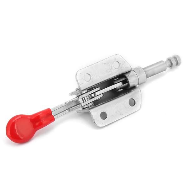 1 pc Galvanized Iron 10mm Stroke Push/Pull Quick Release Toggle Clamp 60kg Capacity - Silver+Red
