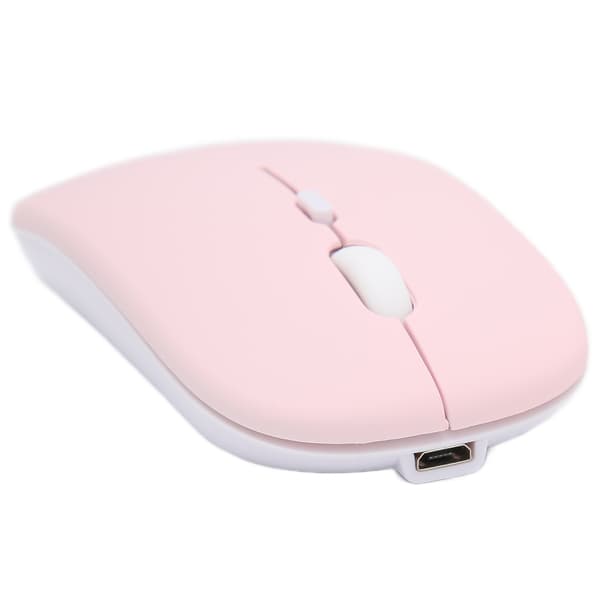 Wireless Mouse Smart Mini Portable 2.4G Cordless Mouse with Receiver Charging Cable for Office Laptop Computer Tablet Pink Dual Mode