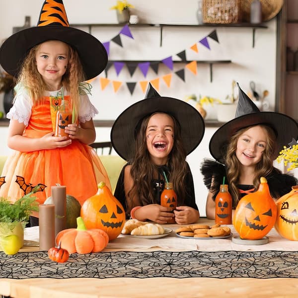 1 pc Black Spider Web Table Runner, Halloween Table Mats, Halloween Decorations Lace Spider Web Centerpiece (35x122cm)