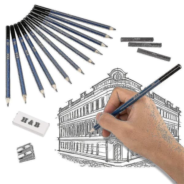 Ritsetpennor Konstset, Ritpennor Professionell Konst Grafit Kolritning Ritning (33-delars set)