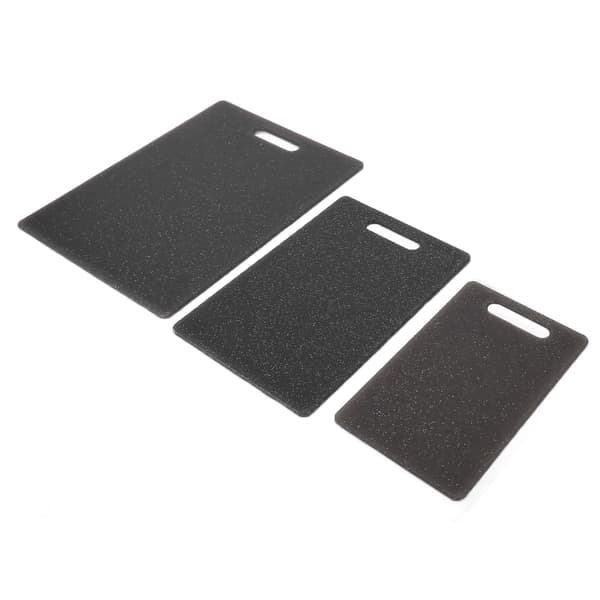 3-piece Cutting Board Set Imitation Marble Pattern Double-Sided Cutting Board Kitchen Accessories (Black)