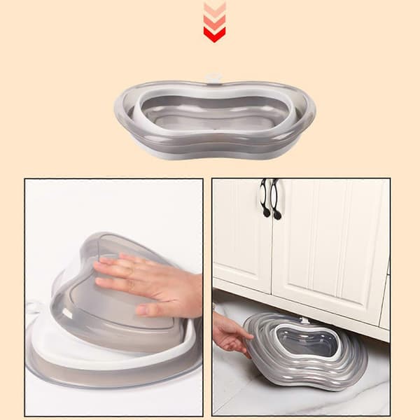 Thick Wash Basin Medium Size Dish Basin Bathroom Laundry Basket with Hanging Hole Foldable Portable for Home Pink Pink