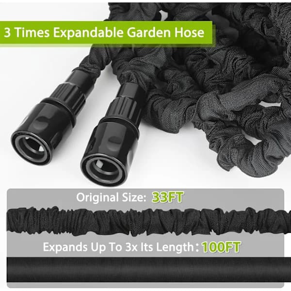 Expandable Garden Hose - 30 Meter Flexible Expanding Water Hose, Lightweight and Leak-Proof with 7-Function Spray Gun
