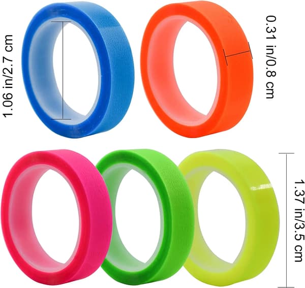 5 Rullaa 5 Väriä Tarrat Läpinäkyvät Fluoresoivat Indeksilehdet