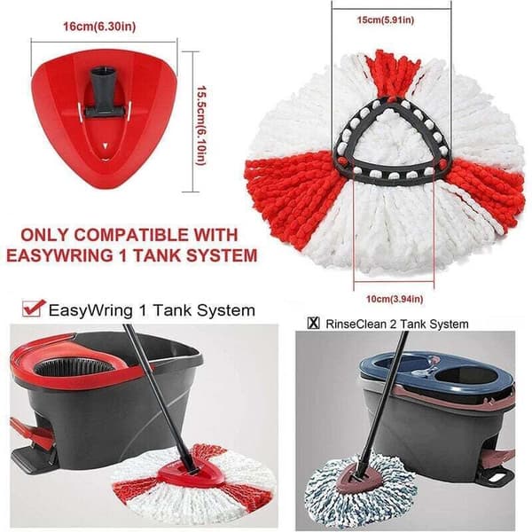 4 stk. mikrofibermoppehoveder + 1 moppehoved kompatibel med Vileda 2-i-1 Turbo-moppe, O-Cedar,--