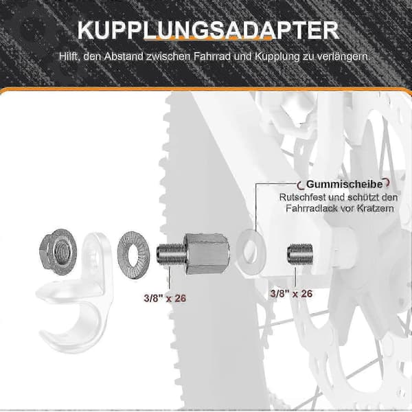 Cykelvagnskopplingsadapter - Universal 12 mm axelpassning