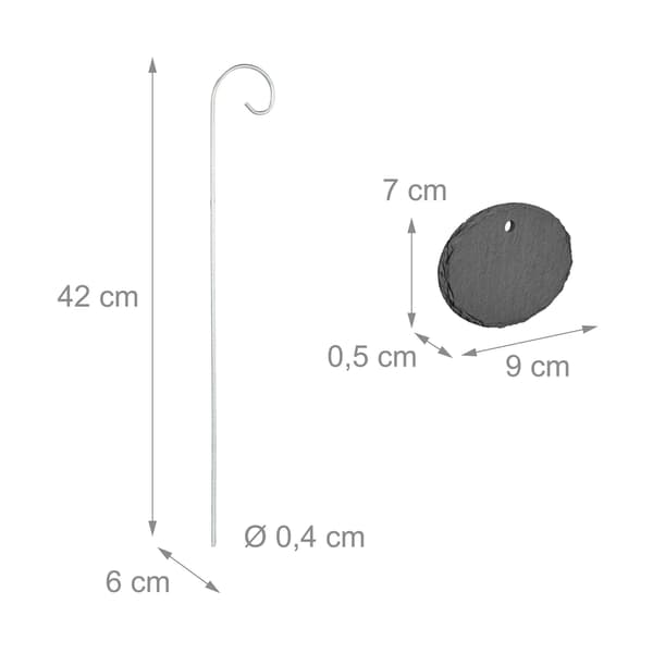 12 Oval Slate Plant Labels 1350