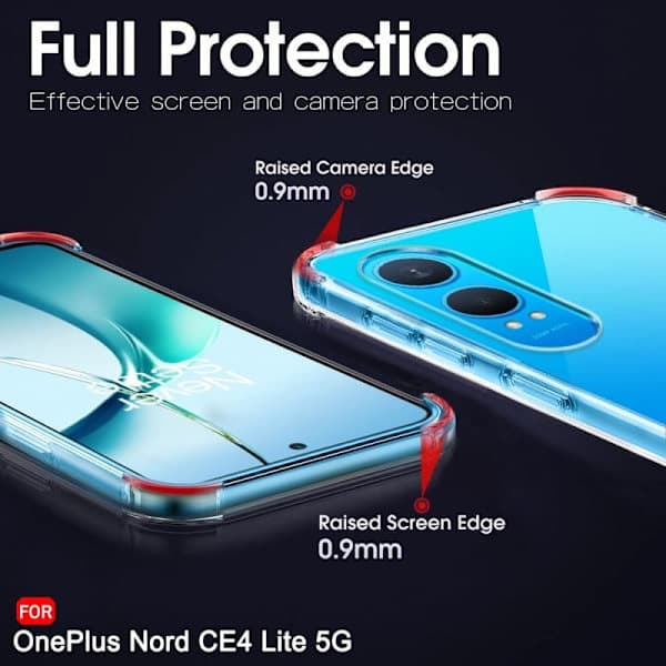 OnePlus Nord CE4 Lite 5G Støtsikkert Deksel med Forsterkede Hjørner