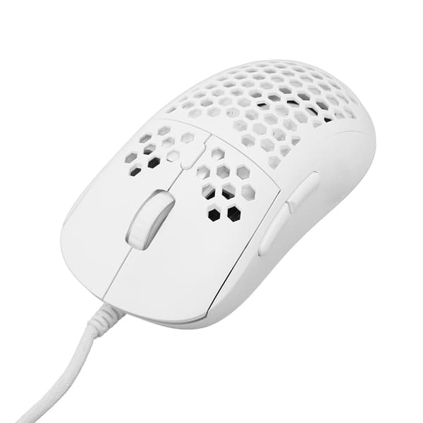 Wired mouse ergonomic white adjustable DPI 6 keys hollow plug and play gaming mouse for gaming office study