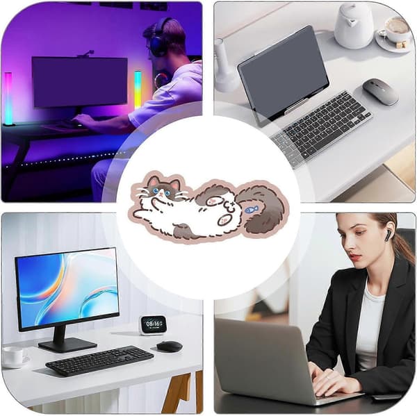 Cute Desk Pad, Cat Soft Mouse Pad, Non-Slip Keyboard Mat Mouse Pad Rubber Table