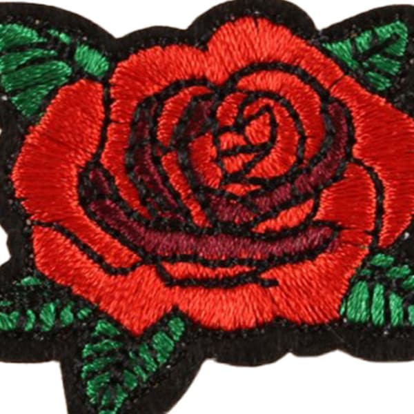 Rose Patch 1.6x1.5 inch Bright Color Easy to Use Durable Multifunctional Jacket Patch for Clothes Bag Shoes
