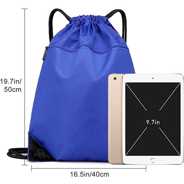 Drawstring Gym Bag - Large Capacity 50*40cm Drawstring Backpack - Swimming Sports Bag - 600D Thickened - Waterproof and Scratch-Resistant