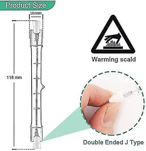 5-pack R7s Halogen Bulb 118mm 200w 230v, R7s Halogen Rod 118mm, Halogen Bulb R7s Dimmable Halogen Rod Lamp for Construction Floodlights, Work Lighting