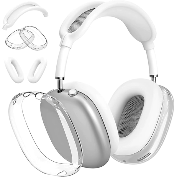 Blødt etui kompatibelt med AirPods Max-hovedtelefoner, transparent anti-ridse ørepudebetræk TPU beskyttende ørekopper tilbehør