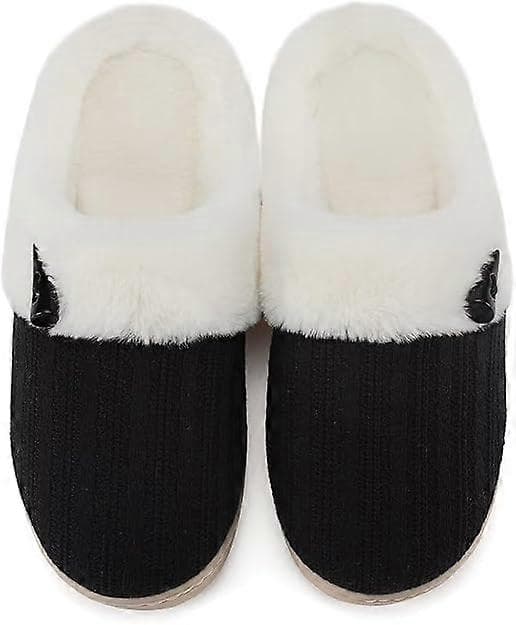 Bekväma tofflor med memory foam, fluffiga sovrumstofflor, halkfria innetofflor för hemmet