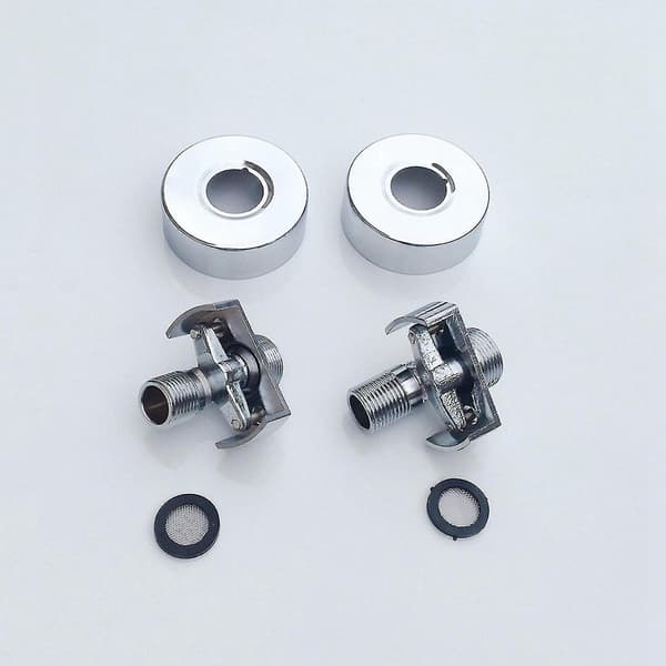 2x Adjustable Angle Inlet Pipe Copper Shower Head Angled Bent Foot Eccentric Screw Corner