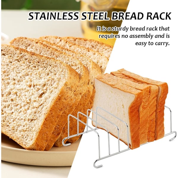Rustfrit brødstativ, brødhylde Air Fryer-tilbehør, rektangulær pandekageholder Air Fryer brødkølingsstativ (Sølv, Størrelse: 15,5 x 9 cm)