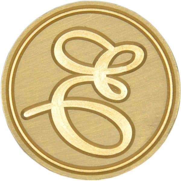 Voksseglstempel bokstav A-Z, alfabet initialseglstempel for jule- og takkekort, bryllupsinvitasjon W-S-2 (bokstav E) -