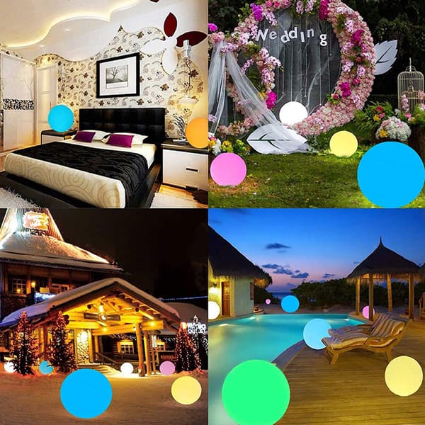 RGB Colorful Sphere Lamp LED Light Ball with Remote Control Waterproof Inflatable Luminous Ball