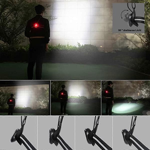 Westgirl Running Light, Chest Light with Adjustable Beam, 500 Lumens, USB Rechargeable Waterproof [DB]