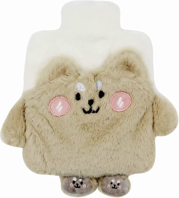 Classic Transparent Rubber Hot Water Bottle with 3D Cartoon Plush Cover