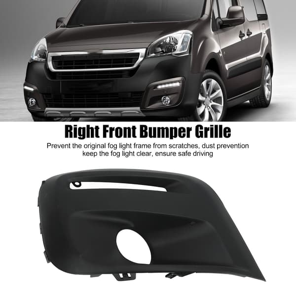 Right Front Bumper Grille 1513564680 Fog Light Frame Cover Replacement for Citroen Berlingo 2015-2018