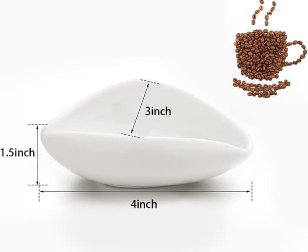 2 st keramiska kaffeskedar bönvägningsskålar pulversked vit 2pcs White