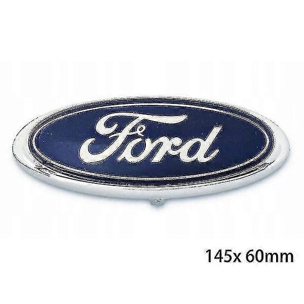 Til Ford Mærke Oval Blå/Krom 145x60mm Front/Bag Emblem Focus Mondeo Transit