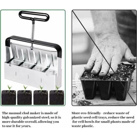 Manual Soil Blocker - Soil Blocker - 5 cm - with Non-Slip Handle