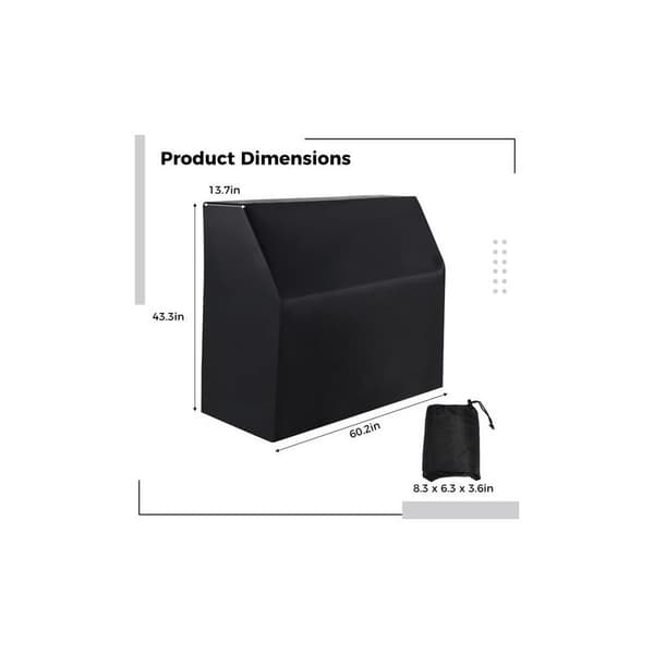 Upright Piano Protective Cover, Fully Dustproof Cover, Waterproof, Silver Coating, Black Oxford Fabric, Blocks Sunlight, Moisture, Dust