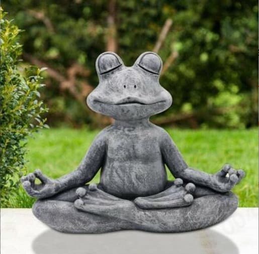 Havepynt Mediterende hund Meditation Dyr Velegnet til udendørs havepynt (Meditation Frø 12cm)