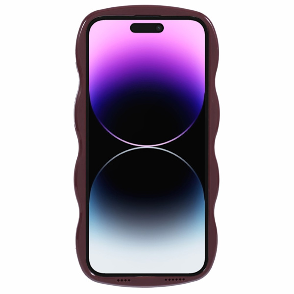iPhone 14 Pro Max, Mobilskal, Vågig Textur, Vinröd