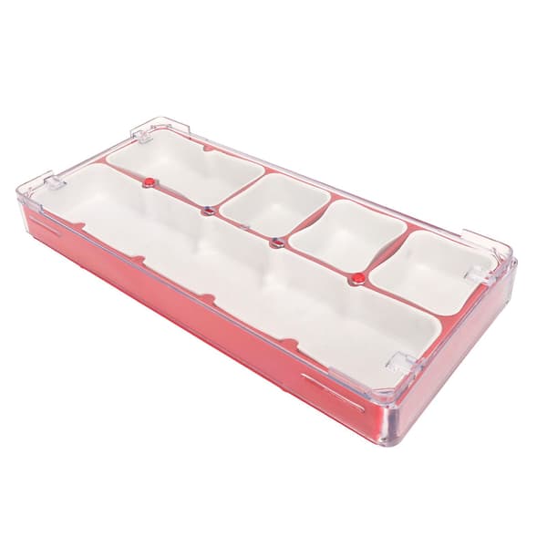 Watch Parts Storage Box, Stackable, Soft Rubber Lined, Watch Screw Storage Container, Red, for Necklaces