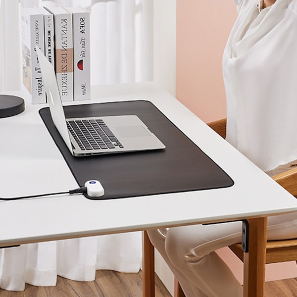 80*33cm Heating Desk Pads for Mouse Fast Heating Waterproof Mouse Pad for Home Study Office Grey Grey