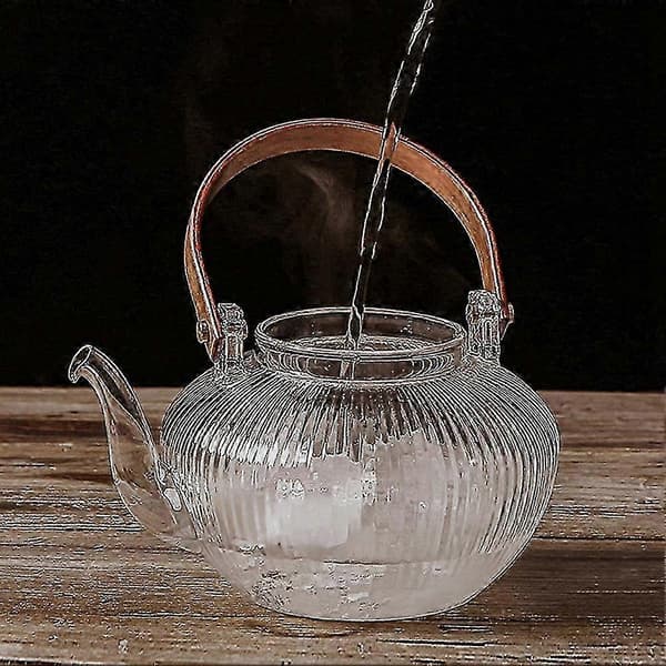 Large Glass Teapot Handmade High Temperature Resistant Glass Pot Office and Home Use
