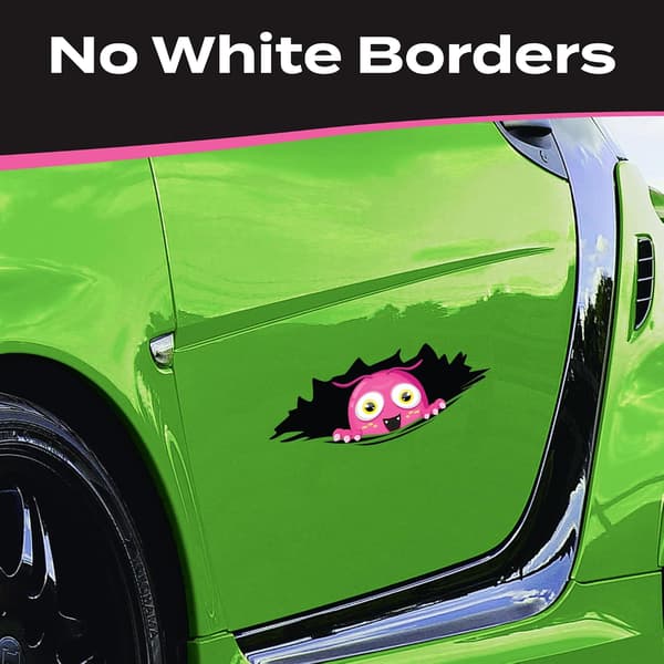 Bumper Decals - Peeking Monster Bumper Decals - Large Vinyl Stickers - Pink Monster