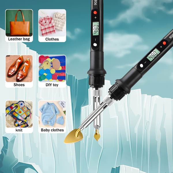 Compact Craft Iron with Digital Temperature Control, 80W Portable Mini Heat Tool for Sewing Projects and Accessories.