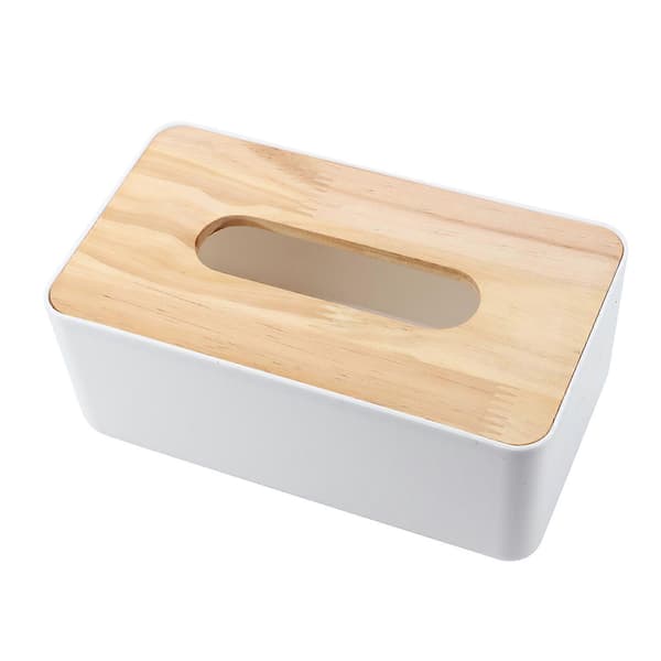 Aftagelig Tissue Box Holder i Fyrretræ, Hjem- & Bilorganisator