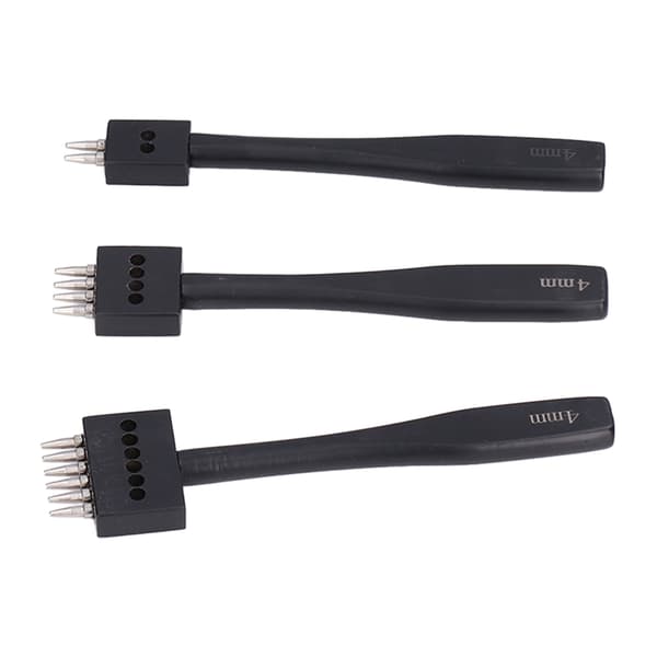 3 Pcs Punch Tool Set for Quick Punching in Various Sizes, High-Strength Professional Design, DIY Leather Row Punch Tool 4mm
