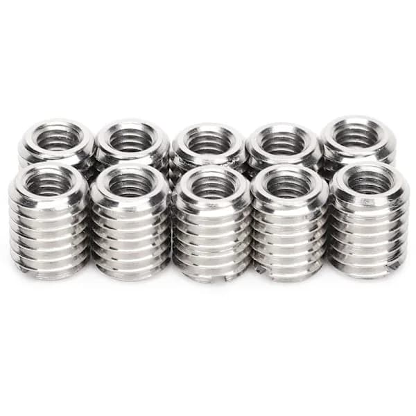 10 pcs Insert Nut, M6/M10 Threaded Insert, Insert Nut, 303 Stainless Steel (Inner M6x1.0 Outer M10x1.5 Length 12mm)
