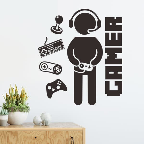 Gamer Wall Decal, Game Boy Decal Wall Sticker (60 x 30 cm), We
