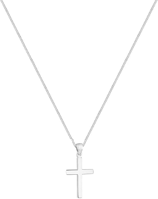 Dam Kors Hängsmycke Halsband Religiös Basic 925 Sterling Silver