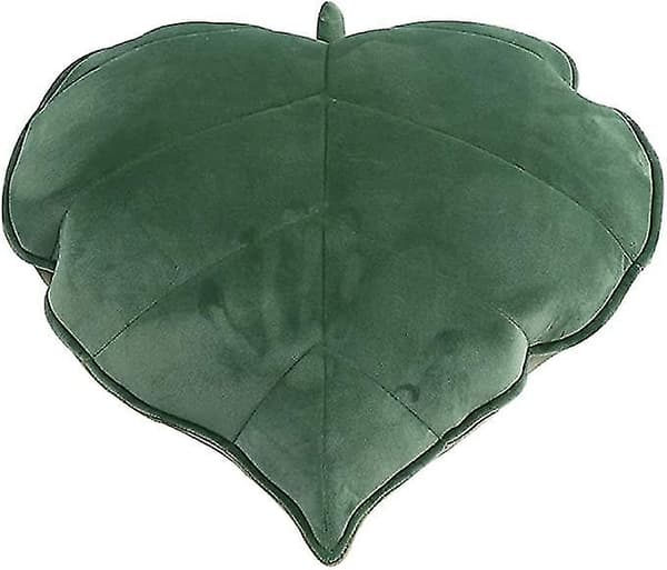 3D Leaf Pillow Comfortable Sofa Bedroom Sleeping Pillow Decor 13x13cm Dark Green Pillowcase Nursery Bedding (h-3)