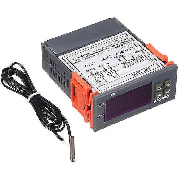 STC-1000 Digital Temperaturregulator, Värme Kylning Termostat Celsius, Med Sensor, 110-220Vac -Sy